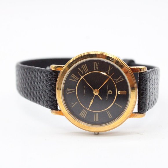 Vintage J.B Champion Watch Womens Gold Tone Stainless Steel Classic Leather Band - Picture 5 of 9